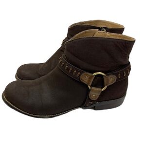 Adrienne Vittadini Av-Alek Brown Harness Anke Boots Women’s 8 M